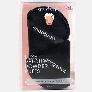 NEW Spa Sister Luxe Velour Powder Puffs 8pc- Black